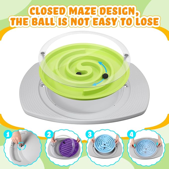 Balance Board for Kids Rocking Seesaw with 3 Replaceable Rocker Boards Plastic Maze Rocker Wobble Disk Sensory Training Toys for Boys Girls Adult Physical Therapy