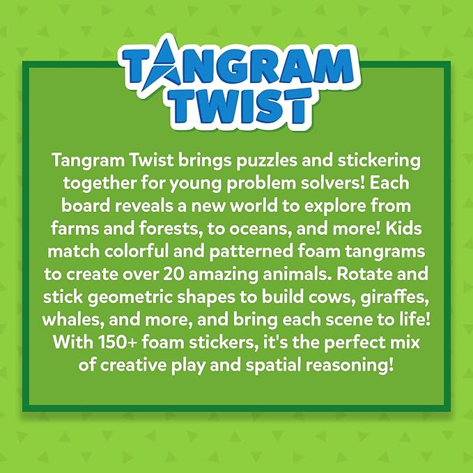 Skillmatics Tangram Sticker Puzzles - Educational Art & Craft Activity with 150+ Foam Tangram Stickers, Creative Toys & Games for Boys & Girls Ages 4, 5, 6, 7