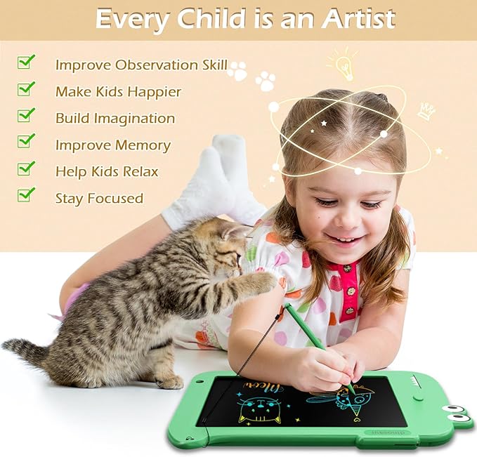 Jasonwell LCD Drawing Writing Tablet - Drawing Pad Doodle Board for Kids Toddlers Drawing Toy Educational Learning Toys Christmas Birthday Gift 2 3 4 5 6 7 8 Year Old Girls Boys (Green Dinosaur)