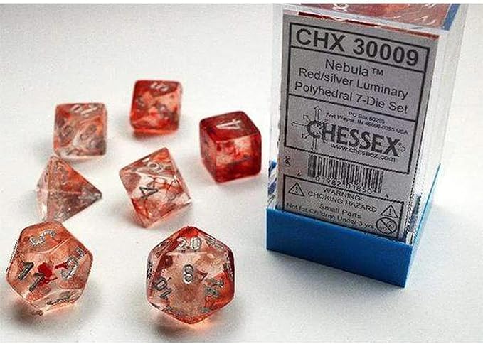 Chessex CHX27466 Dice-Nebula Dark Blue/White Set Large