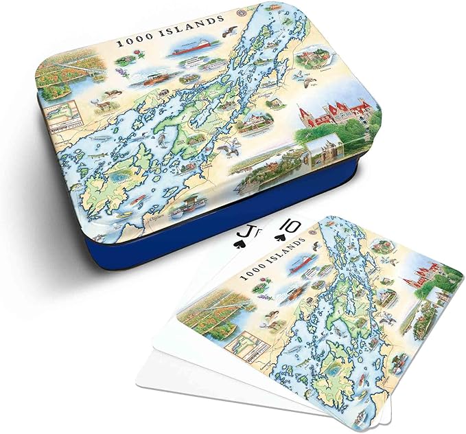 1000 Island Map Standard 52-Deck Playing Cards - Official Vegas Poker Size