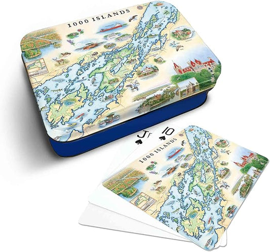 1000 Island Map Standard 52-Deck Playing Cards - Official Vegas Poker Size