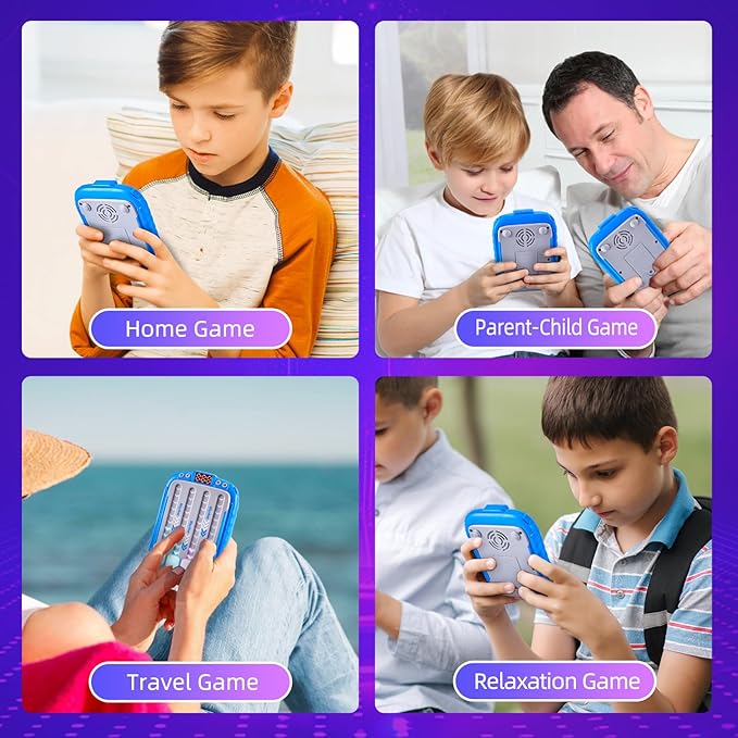Electronic Music Rhythm Game Machine, Handheld Game for Kids, Travel Game Fast Press Push Game Fidget Toy, Autism Toy Puzzle Game with Music & Light, Toys Gifts for Boys Girls Ages 3-12 (Blue)
