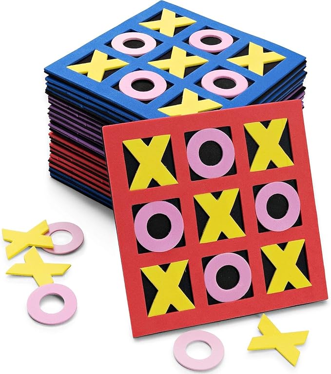 Tic Tac Toe (Bulk Pack of 120) 5"x5" Foam Tic-Tac-Toe Mini Board Game Toys for Kids, Birthday Party Favors, Goody Bag Stuffers, Classroom Prizes & Occupational Therapy