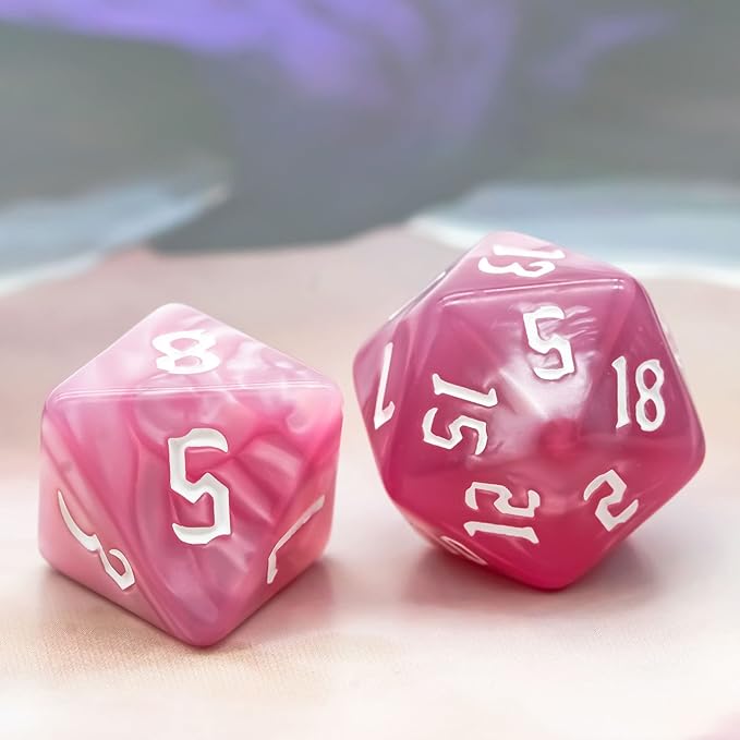 6 Sets DND Dice Polyhedral Dice Set (42pcs) with 1 Large Leather Bag, D&D Dice Set for Dungeons and Dragons, RPG Table Games. (6 Sets Sickle Font Pearl Patte)