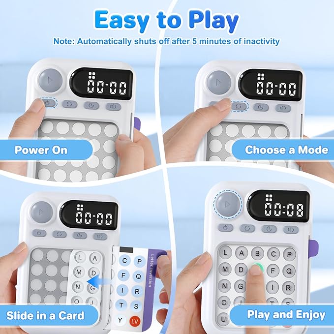 Handheld Game for Kids, Math Games, Memory Game with Flash Cards, Sensory Fidget Toys, Learning & Education Toys, Birthday Gifts for Boys & Girls Ages 6 7 8 9 10 11 12