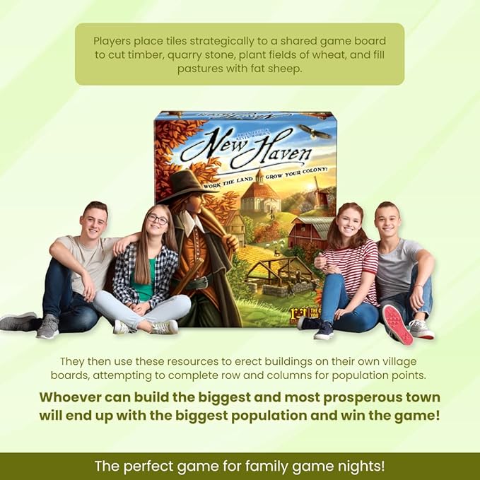 R&R Games New Haven Board Game: A Strategic Tile-Laying Board Game for Family Night