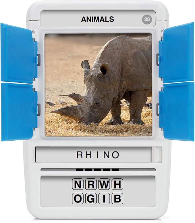 100 PICS Animals Travel Game - Guess 100 Animals | Flash Cards with Slide Reveal Case | Card Game, Gift, Stocking Stuffer | for Kids and Adults | Ages 6+