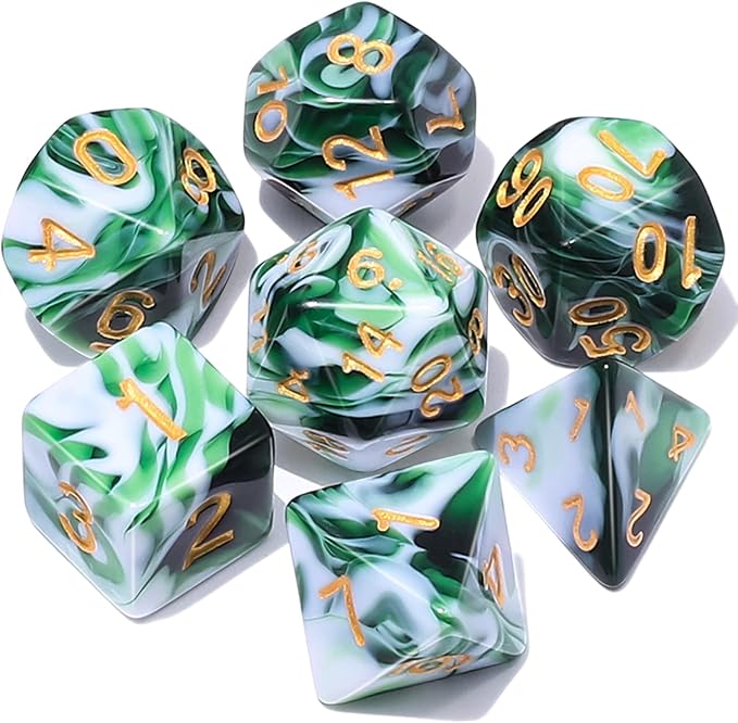 CiaraQ DND Polyhedral Dice Set with a Black Dice Bag for D&D RPG MTG Role Playing Table Games