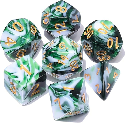 CiaraQ DND Polyhedral Dice Set with a Black Dice Bag for D&D RPG MTG Role Playing Table Games