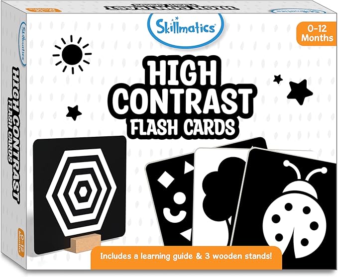 Skillmatics Large Flash Cards for Babies & Infants - High Contrast, 60 Pictures, Visual Stimulation & Sensory Development, Travel Friendly, Gifts for Infants 0 to 12 Months