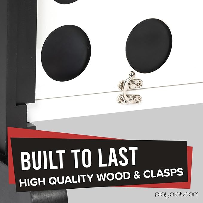 Play Platoon Wooden Giant 4 in a Row Game Outdoor - 4 in a Row Board Game Outdoor with Coins, Case and Rules