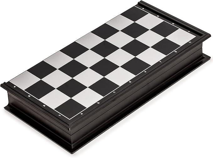 Yellow Mountain Imports Magnetic Portable Medium Chess Board Game Set (9.8 Inches) - Travel Chess Set with Folding Board and Felt-Bottom Chessmen