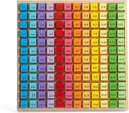 Bigjigs Toys, Multiplication Table Board Game, Wooden Toys, 1-12 Times Tables, Times Table Games for Kids, Number Games, Numbers for Kids, Educational Toys, Montessori Toys, Wooden Tray