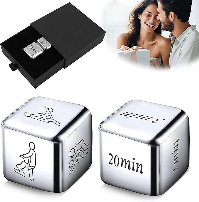 2Pcs Date Night Dice Gifts for Men Women Valentine's Day Gifts for Boyfriend Girlfriend Decision Dice Couples Gift Ideas Funny Couple Dice Game for Husband Wife Birthday for Her Him New Year's Gift