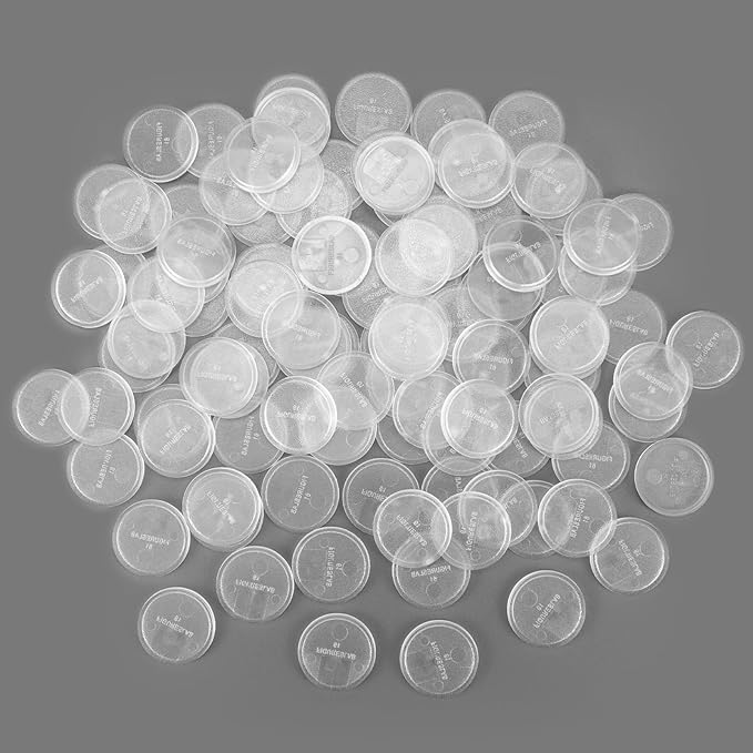 100PCS Miniature Bases+120PCS Adhesive, 25mm or 0.98inch Round Clear Black Plastic Model Bases for Gaming Miniatures Collectible War Table Game or Wargames Board Game