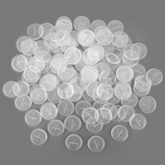 100PCS Miniature Bases+120PCS Adhesive, 25mm or 0.98inch Round Clear Black Plastic Model Bases for Gaming Miniatures Collectible War Table Game or Wargames Board Game