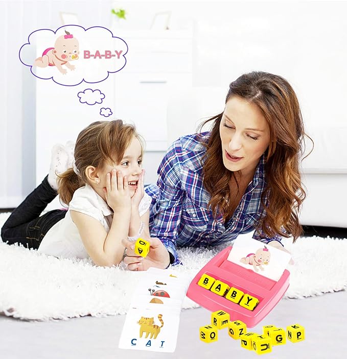 Educational Toys for 3 4 5 Year Old Boys Girls, Matching Letter Game Preschool Learning Activities for Kids Ages 3-8 Years Christmas Birthday Gifts for 3-6 Years Old Learning Toys for Toddlers
