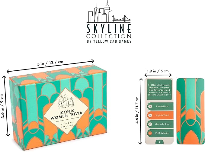 Skyline Collection Trivia - Iconic Women Trivia, 140 Question Cards - Game Night Entertainment for Families & Friends, 2+ Players