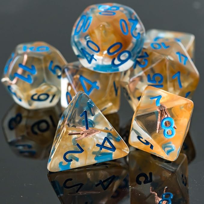 UDIXI 7PCS Polyhedral DND Dice Set, Characters's Weapons Design for Role Playing Dice Games as Dungeons and Dragons RPG Table Games (Ranger)