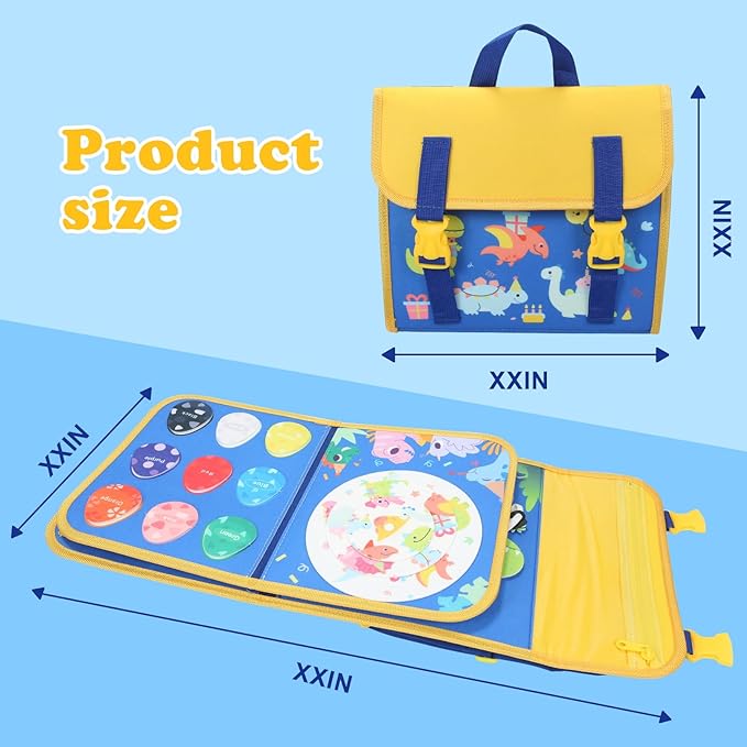 18 in 1 Toddler Montessori Busy Board Preschool Learning Activities with Life Skill Logical Thinking Fine Motor Skills Busy Board for 2-6Year Old for Toddler Toys for Boys Girls Gifts, Blue