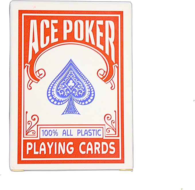 Ace Poker Waterproof Playing Cards: Perfect for Pool Games, Travel, Camping, Poker & Card Games for Adults - Ultimate Deck of Cards for All Occasions, Standard Index (Red)