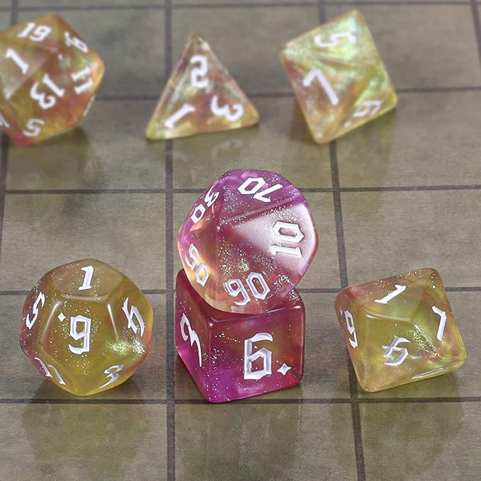 CiaraQ DND Polyhedral Dice Set with Dice Bag for Dungeons and Dragons RPG MTG Role Playing Table Games