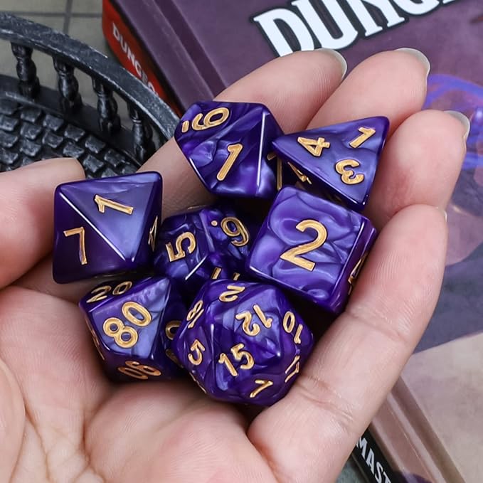 CiaraQ DND Polyhedral Dice Set with Dice Bag for Dungeons and Dragons RPG MTG Role Playing Table Games