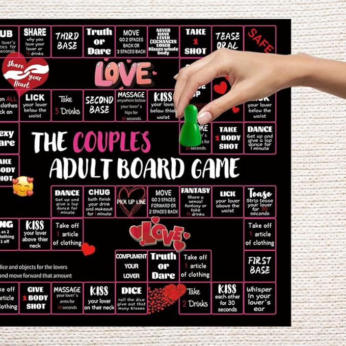 Adultopoly Board Game for Couples - Fun Date Night Card Game with Props, Adult Party Game for 2+ Players, Perfect for Couples Game Night (Classic)