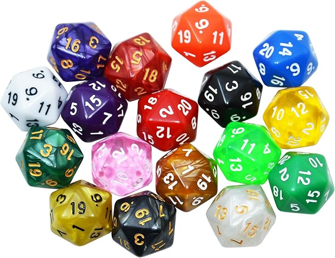 SmartDealsPro 10-Pack 20 Sided Dice D20 Polyhedral Dice for DND RPG MTG Table Game (Mix Color)