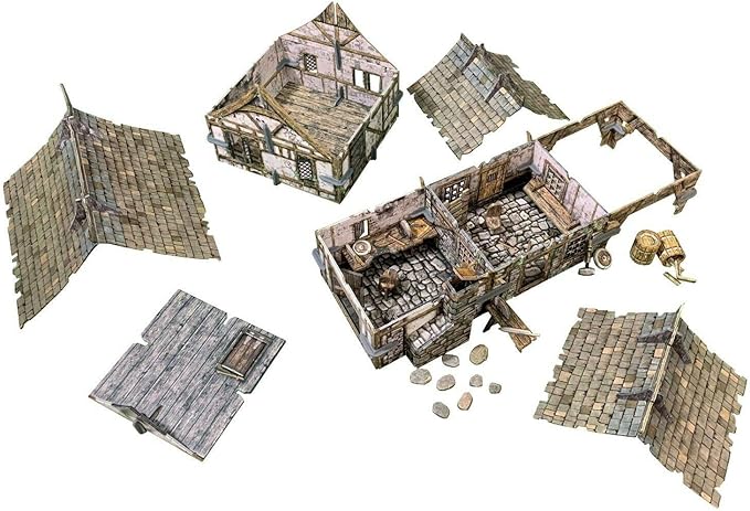 Battle Systems – Modular Fantasy Scenery – Perfect for Roleplaying and Wargames - Multi Level Tabletop Terrain for 28mm Miniatures – Colour Printed Model Diorama – DND Warhammer (Blacksmith's Forge)