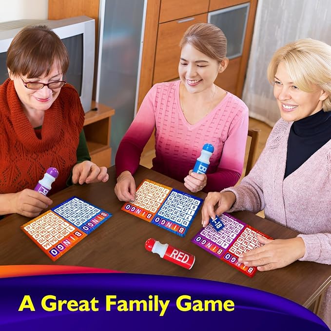 EXTRIC Bingo Game, Bingo Game for Adults and Kids, Bingo Set Includes Bingo Daubers, Bingo Cards, and Calling Numbers Ideal Fun Bingo Games for Family Game Night