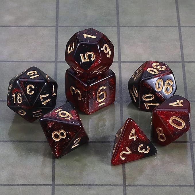 CiaraQ DND Polyhedral Dice Set with Dice Bag for Dungeons and Dragons RPG MTG Role Playing Table Games