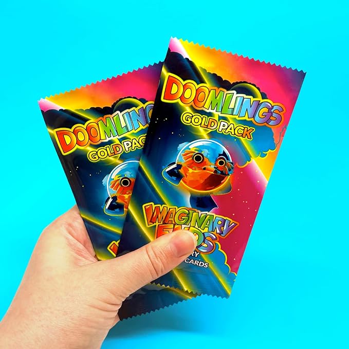 Doomlings Card Game: Imaginary Ends Expansion - Collectible Mystery Holofoils Gold Pack (7 New Holofoils) | 2-6 Players, Ages 7+ (Pack of 1)