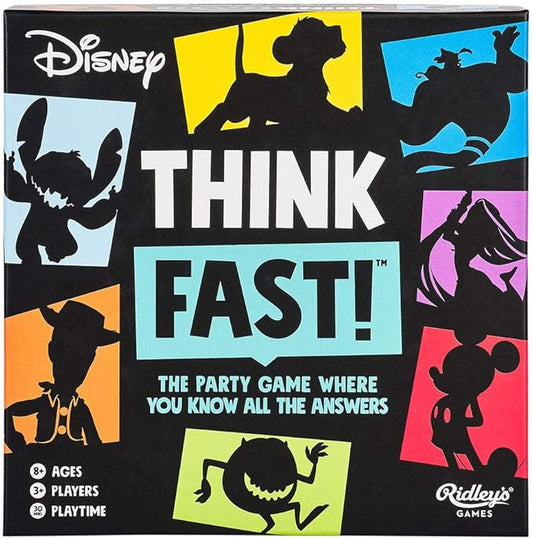 Ridley's Games: Think Fast! -Disney Edition | The Trivia Party Game Where You Know All The Answers | Test Your Disney Knowledge|Great for Parties|Ages 8+, 3+ Players, 30-Minute Playtime