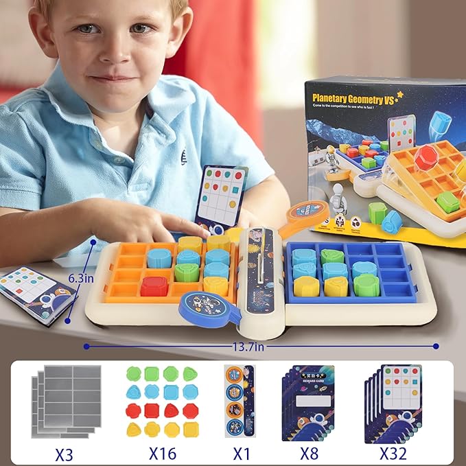 2025 New Shape Matching Game for Kids 4-6 6-8 8-12, Pop up New Board Games for 1 2 Player,Classic Strategy Child Travel boardgame for Family Fun Perfection for Training Reaction and Speed