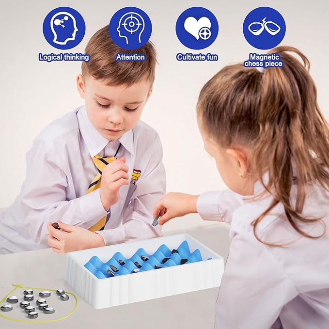 Magnetic Chess Game New Fun Tabletop Magnetic Chess Set Battle Board Game Strategy Game with Stones Family Games for Kids and Adults Party Games