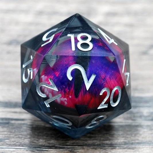 Polyhedral Dice 33mm Single D20,Liquid Core Dragon Eye Dice,Dungeons and Dragons Dice for TTRPG