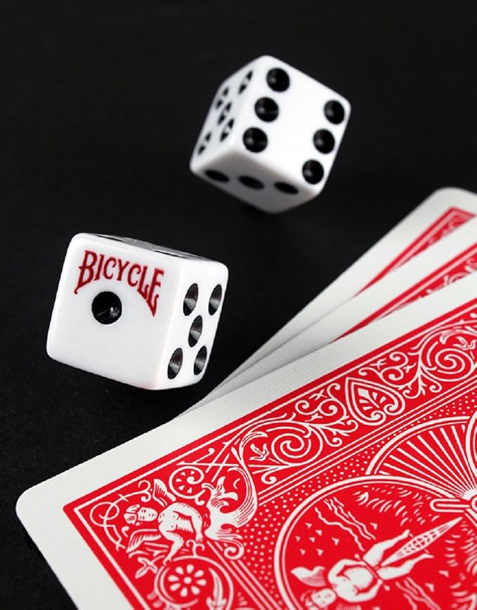 Bicycle 10 Count White 16 mm D6 Playing Dice Set