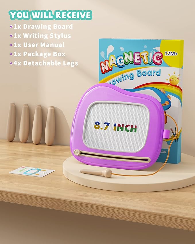 Doodle Board for Kids Ages 1-3, Magnetic Drawing Board for 1-3 Years Old Boys and Girls, Birthday for Kids