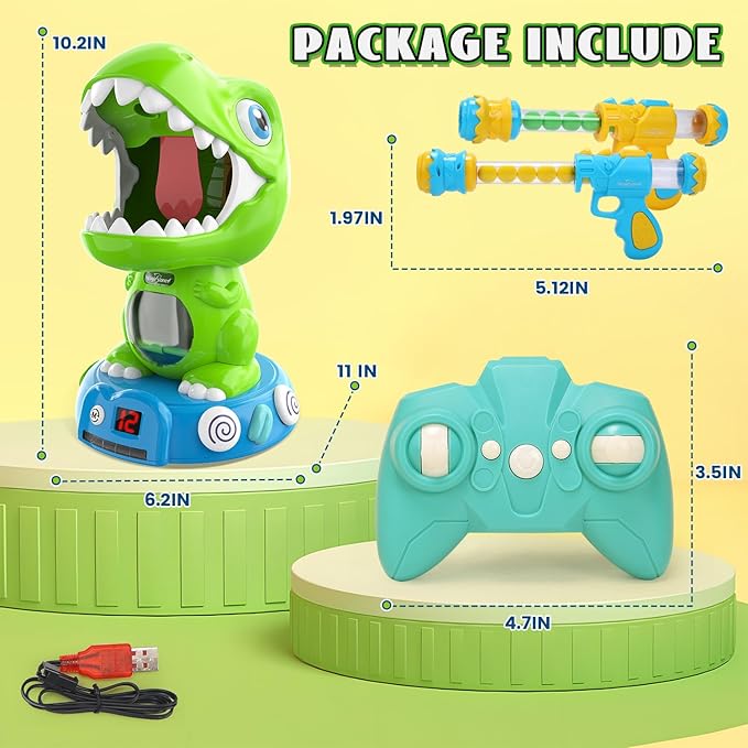EagleStone Remote Control Movable Shooting Dinosaur Toys for Kids 3-5,5-7,Electronic Dino Shooting Game with Spay & Auto Scoring, Light & Sounds,Party Favors,Toys for 3,4,5 6,7 8 Year Old Boys& Girls