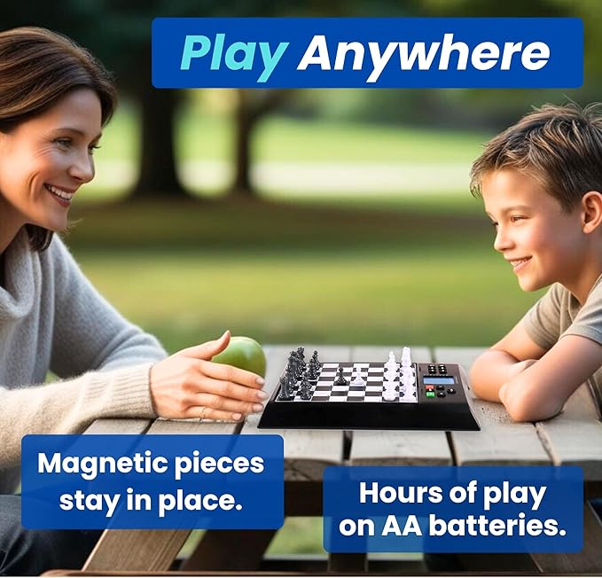 Millennium ChessGenius - Advanced Electronic Chess Board with Customizable Difficulty - Ideal for Beginners to Advanced Players - Magnetic Pieces - Smart Chess Computer - AI Chess Teacher and Trainer