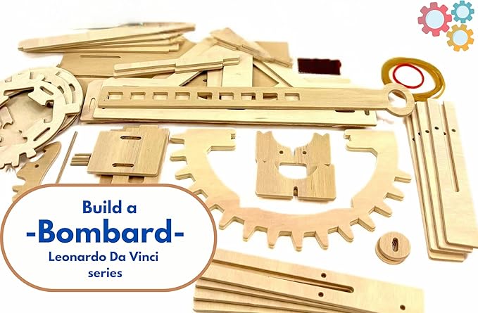 PATHFINDERS STEM Kit – Leonardo da Vinci Bombard Cannon | Science Kits for Kids Age 12-14 | stem Age 12-14 Physics Toys | Kids Engineering kit