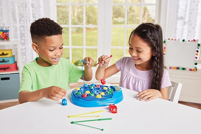 Game Zone Hook-A-Fish! - Interactive Indoor Fishing Game for 2-4 Players Ages 3+ - Helps Develop Hand-Eye Coordination and Fine Motor Skills - Play with Family and Friends!
