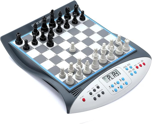 Talking Chess Master Electronic Chess Set - Electronic Chess Board with Voice Teaching System - Kids Learning Trainer - 32 Levels 2000 ELO Computer Chess Game with Sensor Chess Board Magnetic Pieces
