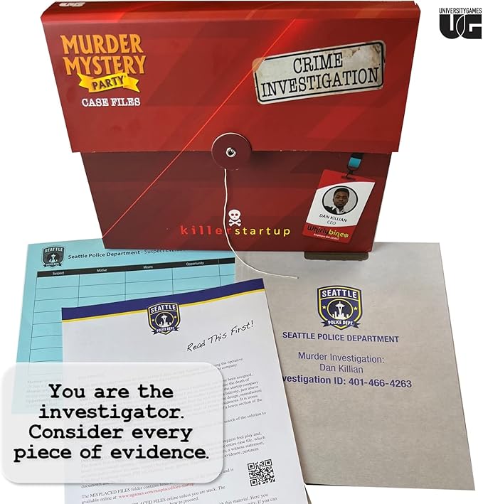 Murder Mystery Party Case Files: Killer Startup for 1 or More Players Ages 14 and Up