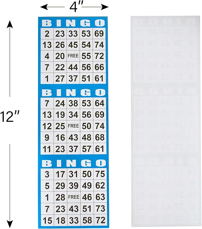 SEETOOOGAMES Bingo Paper Game Cards - 3 Card - 100 Books of 10 Sheets