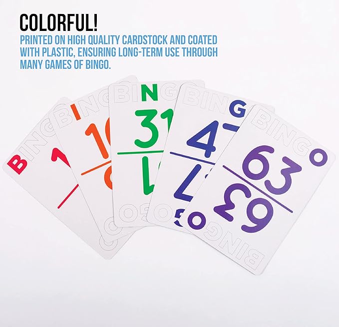 Regal Bingo Large Bingo Calling Cards Deck Reusable - Bingo Games for Family - 75 Playing Cards (B1 - O75)