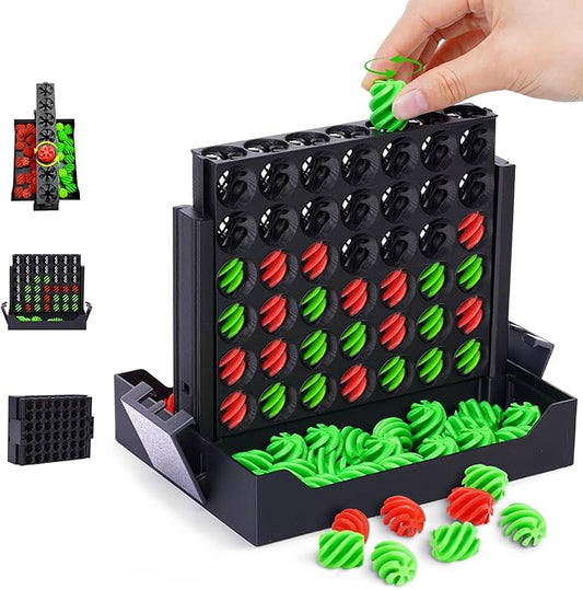 3D Printed 4 in a Row Game, 7inch Spiral Connect Game, Classic Strategy Board Game for 2 Player, Four in a Row Game for Stress Relief Toy, Travel Game for Ages 6 Up