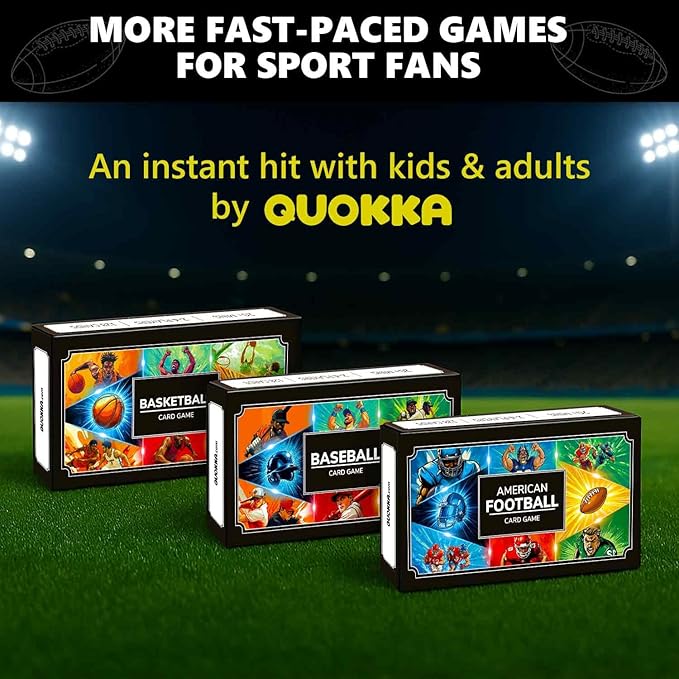 QUOKKA Football Fast-Paced Card Game for Kids & Adults – 128 Cards & Easy Rules – Quick & Fun Matching Game – 2-8 Players – Ages 8+ – Perfect for Family Games Night, Travel and Parties